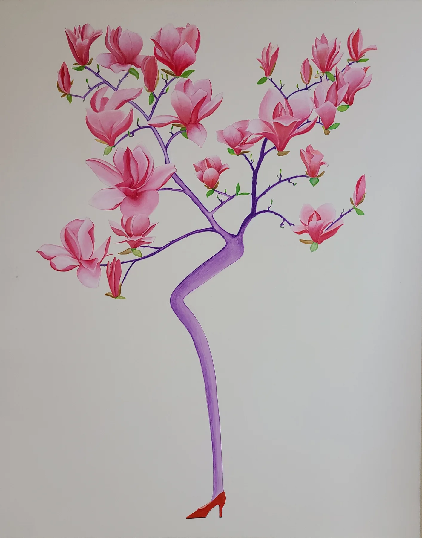 Young Lady with Magnolia
