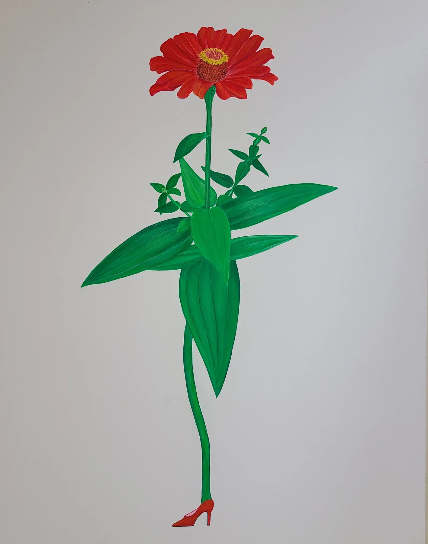 Young Lady with Zinnia